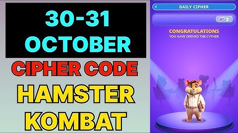 Hamster Kombat Dev Game Daily Cipher 30 & 31 October | Hamster Kombat Daily Cipher Code 30 October