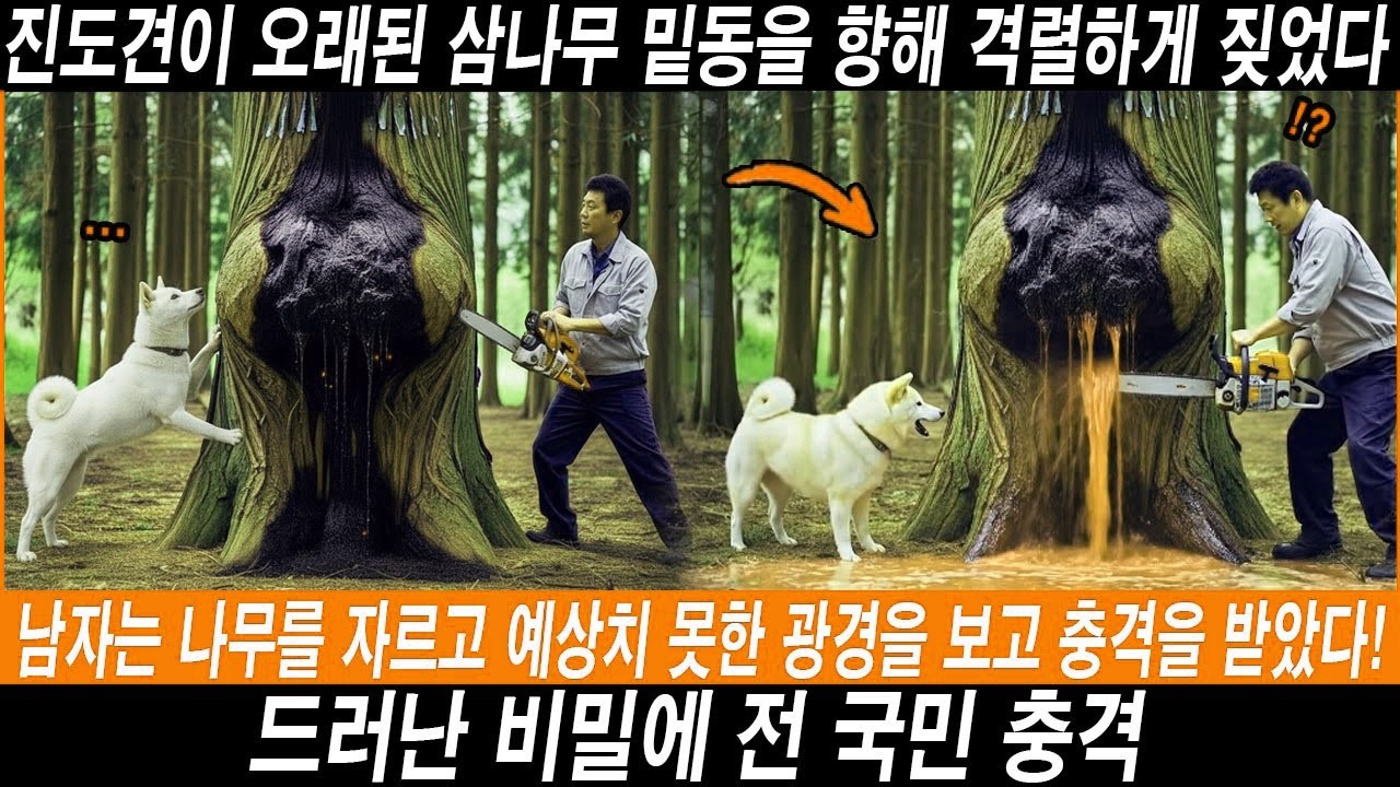 해외감동사연 진돗개가 거대한 오래된 삼나무의 혹을 향해 미친 듯이 짖어댔다…남자가 그 혹을 쪼개는 순간, 그는 충격에 얼어붙고 말았다! #해외반응 #외국반응 #실화기반 #진돗개