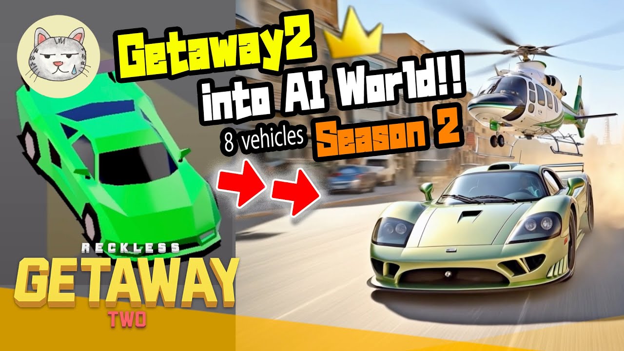 Побег 2 в мир ИИ [2 сезон] | 8 крутых автомобилей | Безрассудный побег 2