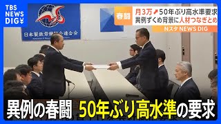 異例ずくめの春闘　平均8.8%の賃上げに例年より“2か月早い”合意「しっかり賃金で返すことが、従業員の定着に」｜TBS NEWS DIG