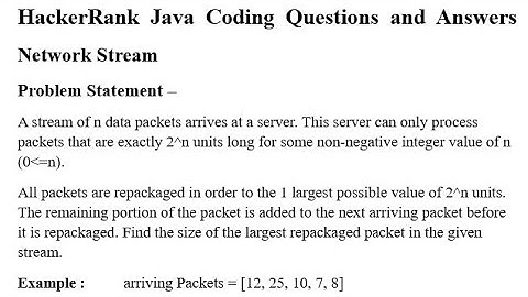 HackerRank Java Coding Question - *Network Stream* & Answer #hackerrank#java#coding #javaprogramming