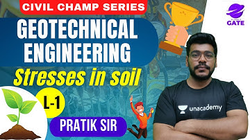 Stresses in soil   | L 1 |  Geotechnical | GATE 2022 | Pratik Sir