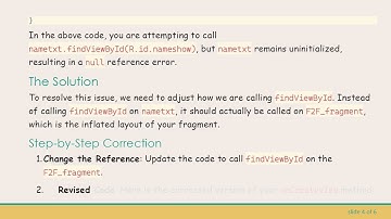 Resolving the Null Object Reference Error in Android Fragments