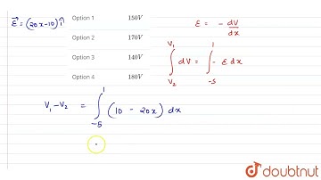 In Region of Electric field Given by vec(E)=(Ax-B)hat(I). Where A=20 unit and B=10 unit. If Elec...