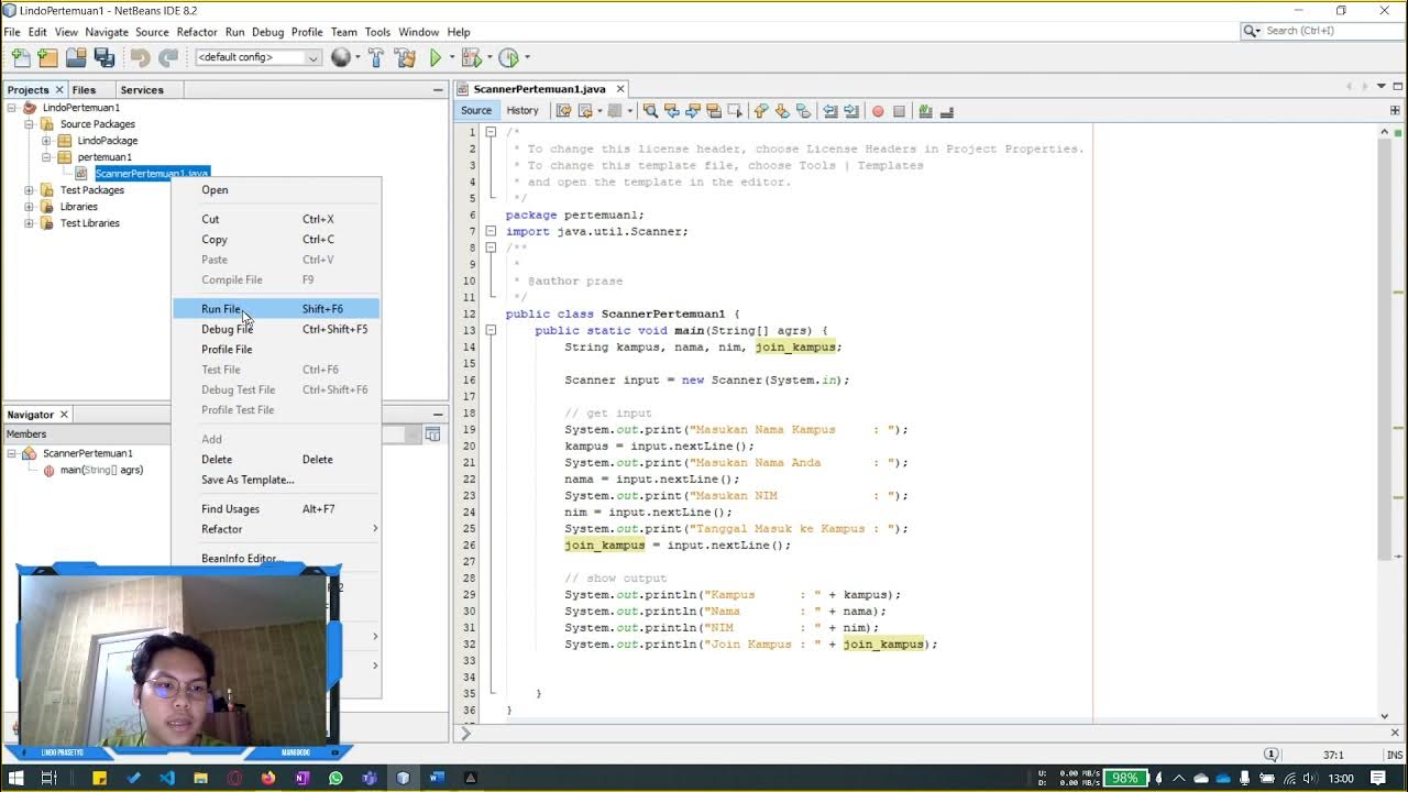 CLASS SCANNER, BUFFER AND CONSOLE JAVA NETBEANS YouTube