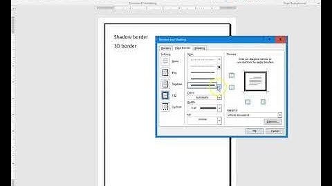 40 3D and shadow border Word 2016