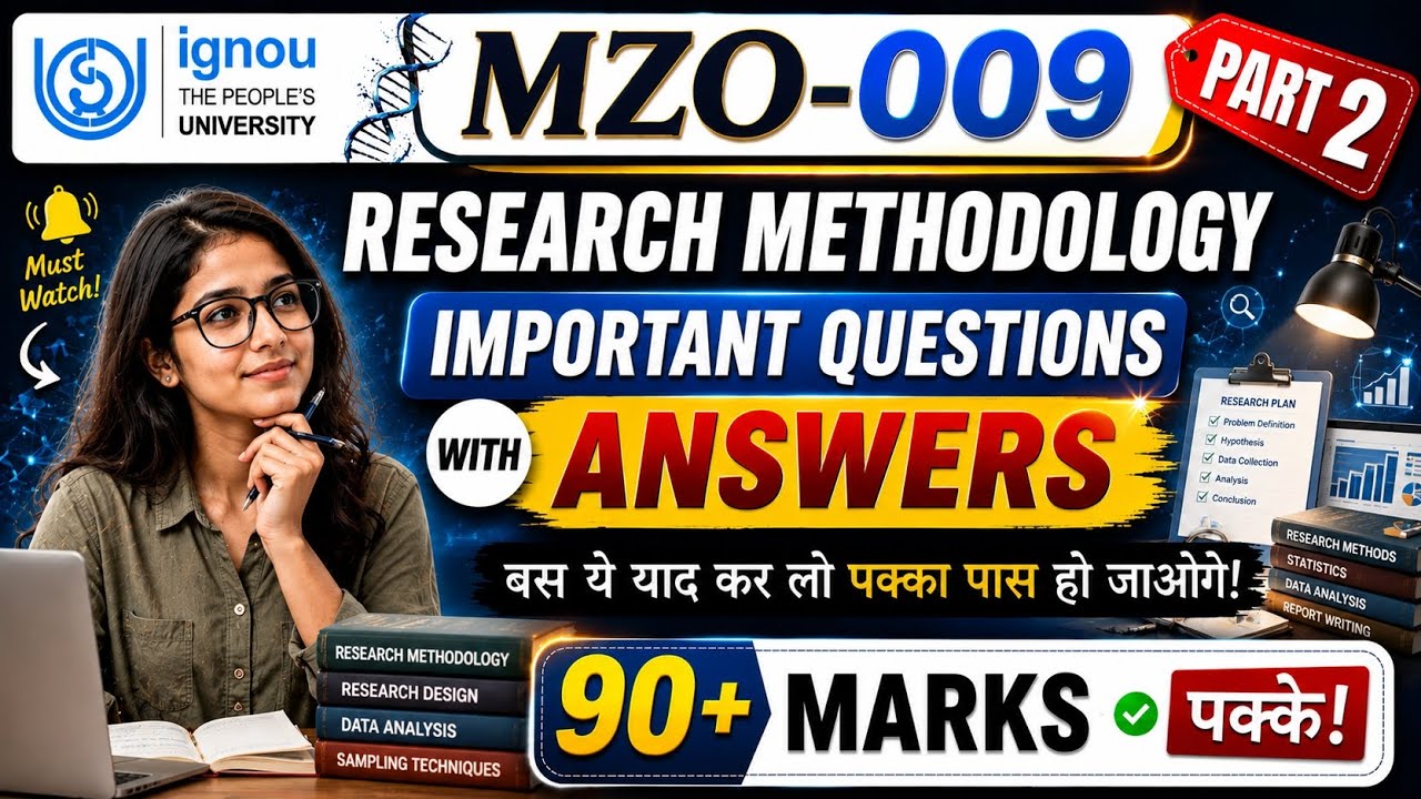 😲IGNOU MSC ZOOLOGY  || MZO-009 || IMPORTANT QUESTIONS WITH EXPLAINED ANSWER FOR JUNE 2026 💯 Part-2