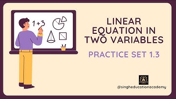 Linear equation in two variables I Practice Set 1.3 I Determinant Method I Cramer