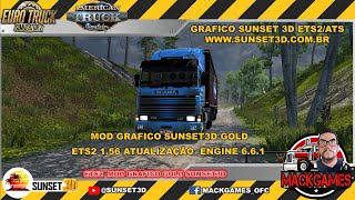 ACELERANDO NO MAPA ELDORADO ETS2 1.56 MOD GRAFICO SUNSET3D GOLD