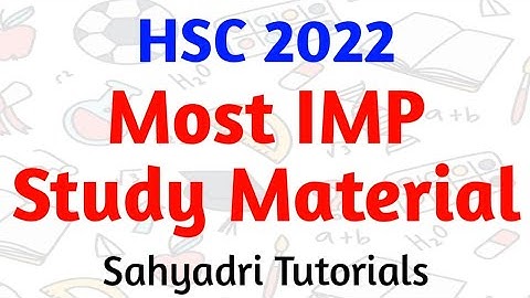 Most IMP Study Material | HSC 2022 | Board Exam 2022 | Sahyadri Tutorials