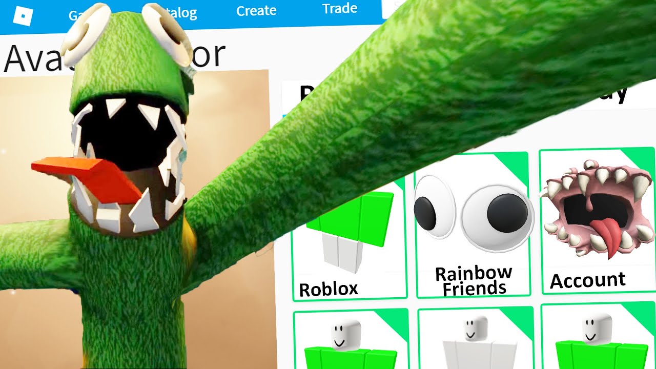 Rainbow Friends Roblox Green chasing Player by ChillinwChels on