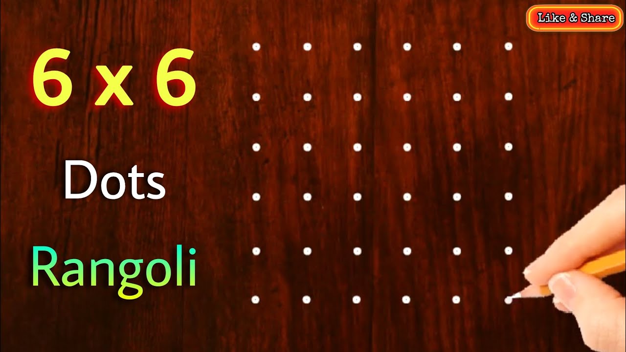 ❇️ easy 6x6 చుక్కల ముగ్గు ❇️ || 6x6 dots rangoli easy to learn & draw || @SanghamithraRangoli