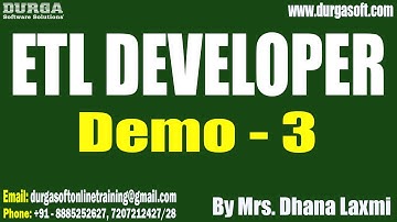 ETL DEVELOPER tutorials || Demo - 3 || by Mrs. Dhana Laxmi On 02-02-2024 @10AM IST