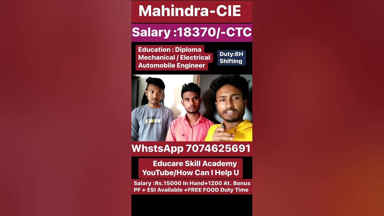 Mahindra Cie Hiring Diploma Engineer Salary 18370 Freshers mahindra-cie-hiring-diploma-engineer-salary-18370-freshers