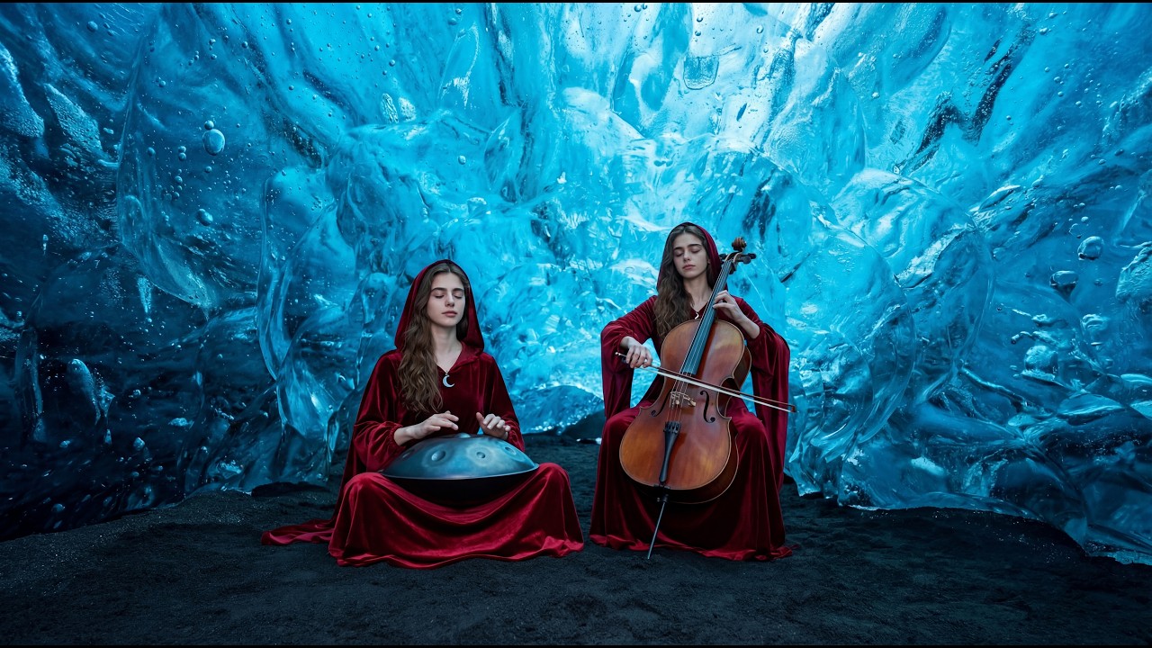 ❄️Arctic Zen | Deep Handpan & Ambient Cello in a Crystal Ice Cave (1-Hour Deep Sleep)