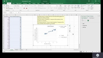Excel 2016 - Scatter Plots, Correlation, and Regression