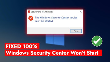Fix windows security center service can