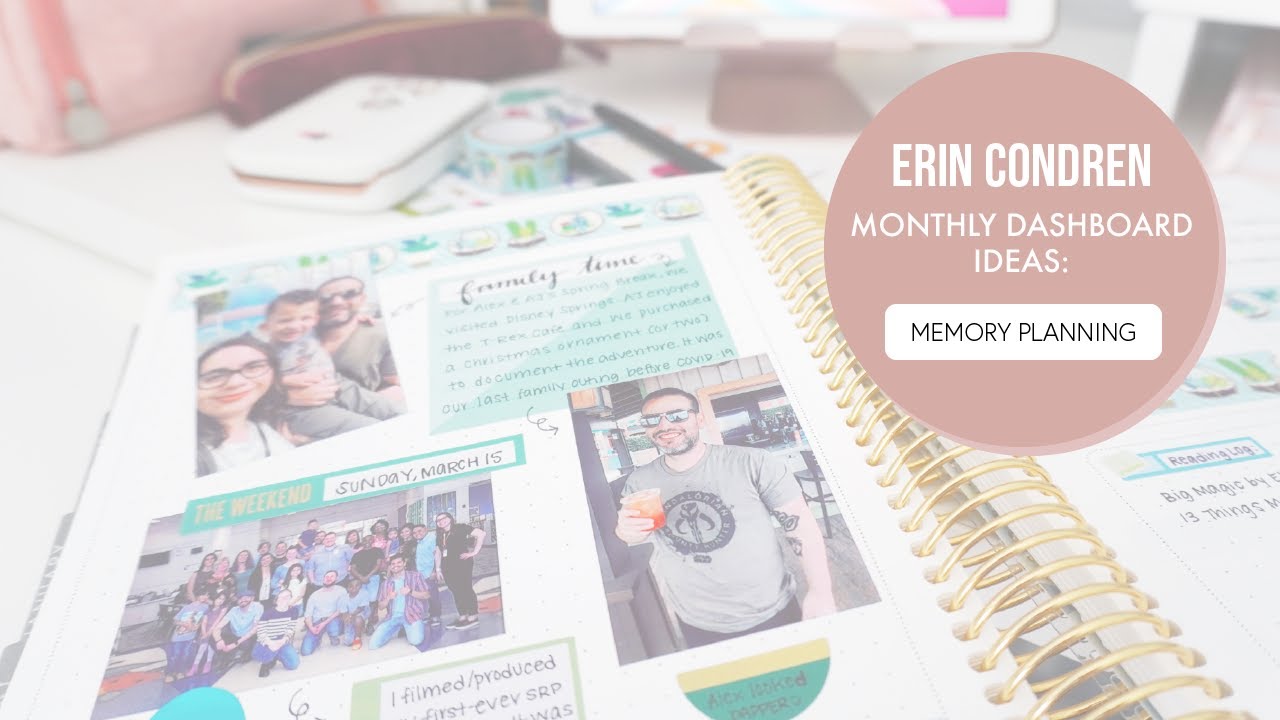 Erin Condren Monthly Dashboard Ideas