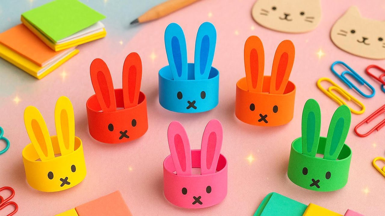 Origami Rabbit Ring How to make Paper Rabbit Ring | Origami Paper Cute Ring - YouTube