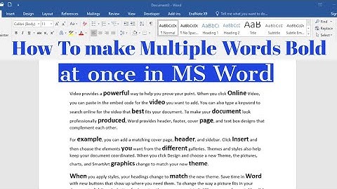 How To Make  Multiple Words Bold at Once in MS Word