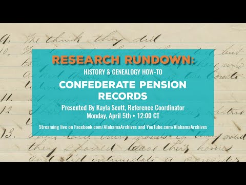 Research Rundown: Confederate Pension Records