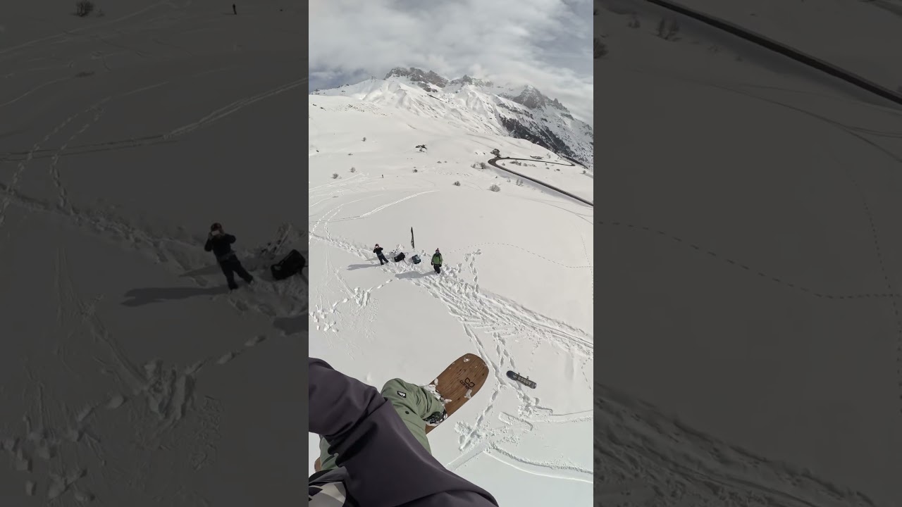Kite snowboarding fly in the French Alps #kite #snowboarding #fly #flying #jumping