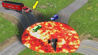 Cars vs Giant Crater 😱 BeamNG.Drive