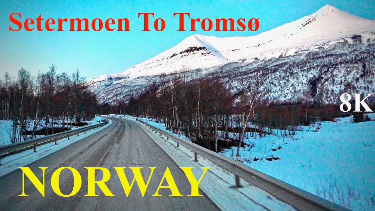 Snowy Winter Evening Drive from Setermoen to Tromsø, NORWAY 🇳🇴