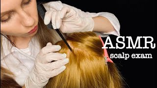 ASMR Dermatological scalp exam🔦Whisper