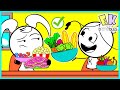 Learn Heathy Habits for Kids with EK Doodles! Eat Healthy Foods and Exercise Play