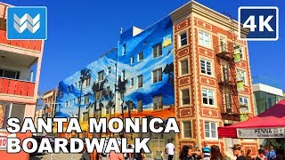 [4K] Santa Monica Beach to Venice Beach in Los Angeles, California USA - Walking Tour & Travel Guide
