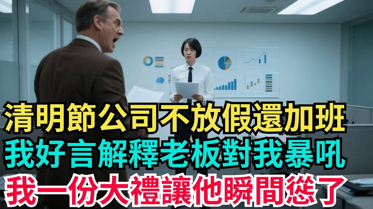 清明節公司不放假還加班，我好言解釋老板竟對我暴吼，我一份大禮讓他瞬間慫了！【年華妙語】#小說#故事#情感#夫妻#落日溫情#情感故事#家庭矛盾#爽文