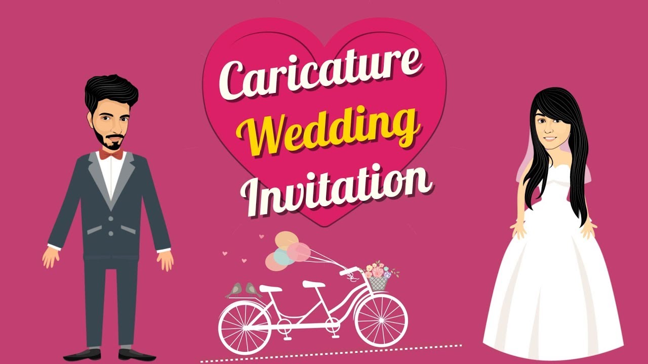 Latest Caricature Wedding Invitation Video 2019 | Caricature Cartoon Save  The Date - YouTube