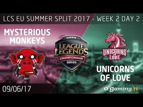 Mysterious Monkeys vs Unicorns of Love - LCS EU Summer Split 2017 - Week 2 Day 2 - League of Legends
