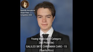 Young Musician II Category 2nd Prize (tied) - GALILEO SKYE CHRISMAN CARO - 15 (Puerto Rico)