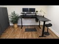 Triple Motor Electric L-Shaped Standing Desk with EZ Assemble Frame | Stand Up Desk Store