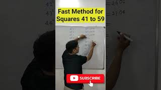 Fast Method for Squares 41 to 59 #maths #mathematics #mathskills #mathstricks #tricks