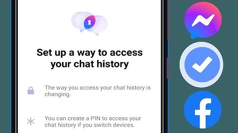 Messenger wants to create PIN. How to ignore this message | Set up a way to access your chat history
