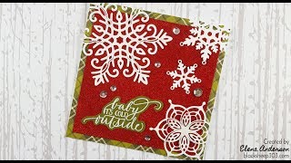 Christmas Snowflakes Card with Elizabeth Craft Designs