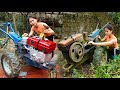 Timelapse genius girl repairs and restores engines to help villagers