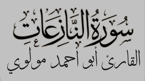 سورة النازعات مكتوبة- القارئ أبو أحمد مولوي - تلاوة هادئة مجودة