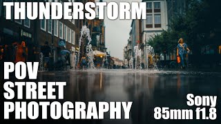 Into the Storm! | 85mm f1.8 POV STREET PHOTOGRAPHY in heavy rain | Lübeck | Deutschland