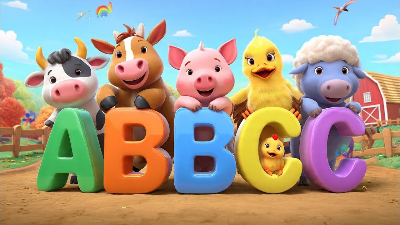 ABC Song with Farm Animals 🐄🐔 | A to Z Alphabet Song for Kids | Nursery ...
