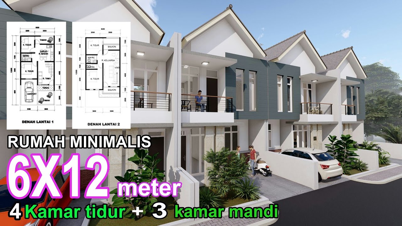  Rumah  minimalis  6 x 12 YouTube