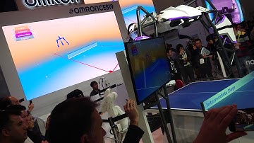 Omron Forpheus Ping Pong Robot playing with and training Human Ping Pong