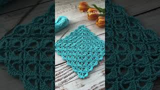 Crochet Lacy Square. VERY EASY! Full Tutorial is on My Channel