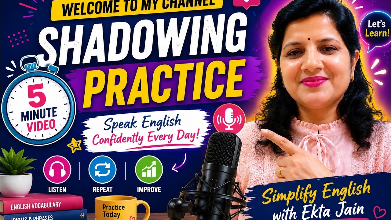 Shadowing Practice for Beginners | Improve English Fluency in 5 Minutes ...