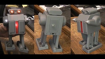 3d printed SENTINEL - Mechanical Bi Ped walking robot. Uses the TT 1:48 gearmotor, 2 AA batteries.