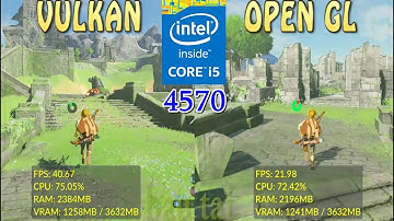 CEMU 1.19.2c VULKAN VS OPENGL ZELDA BOTW ON INTEL CORE i5 4570 RX 570 TEST 1080p