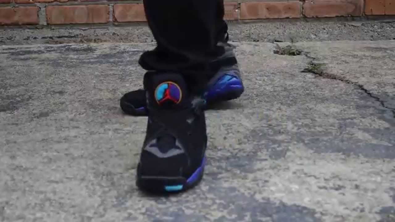 jordan 8 white aqua on feet